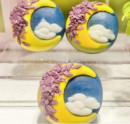 1 cavity moon, clouds and flowers mold