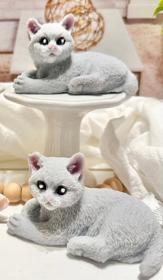 1 cavity lounging cat mold