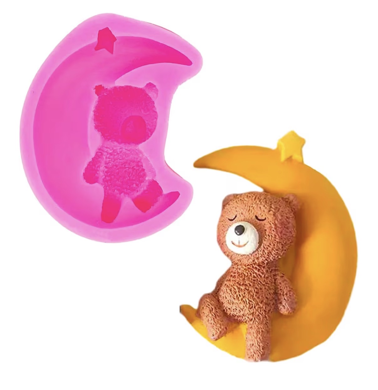 1 cavity bear on moon mold