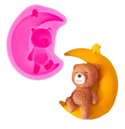 1 cavity bear on moon mold