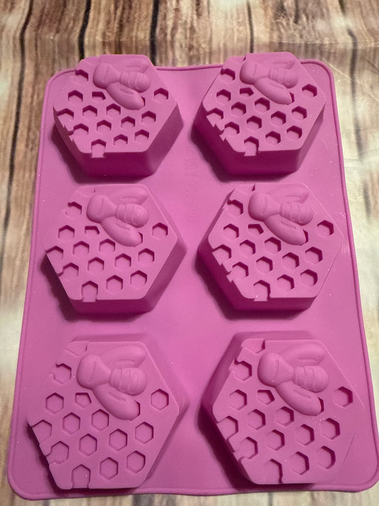 6 cavity hexagon bee mold